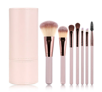 Women’s Contour And Foundation Brush Set 7 Brushes With Wooden Handles Case - Merch Gone Viral