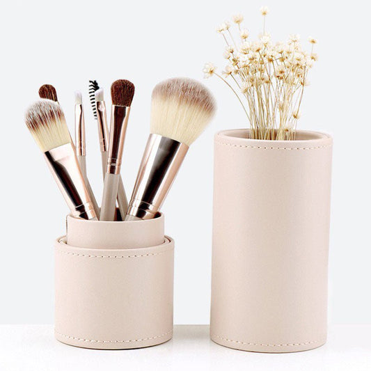 Women’s Contour And Foundation Brush Set 7 Brushes With Wooden Handles Case - Merch Gone Viral