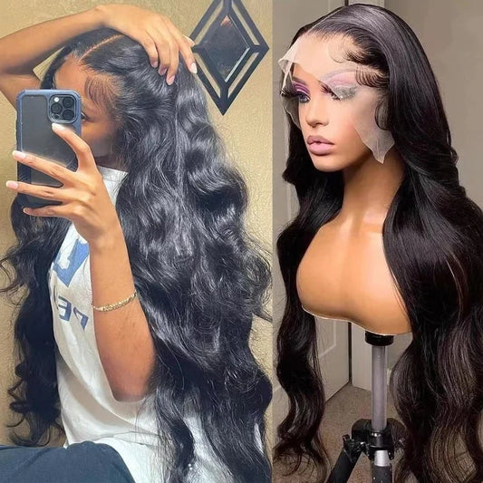 Silk-base wavy wig showing natural hairline detail