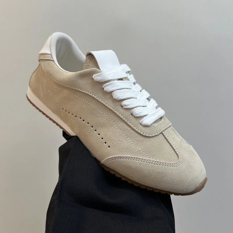 Women's Elegant Genuine Leather Flat Sneakers Soft Sole for Comfort Sneakers - Merch Gone Viral
