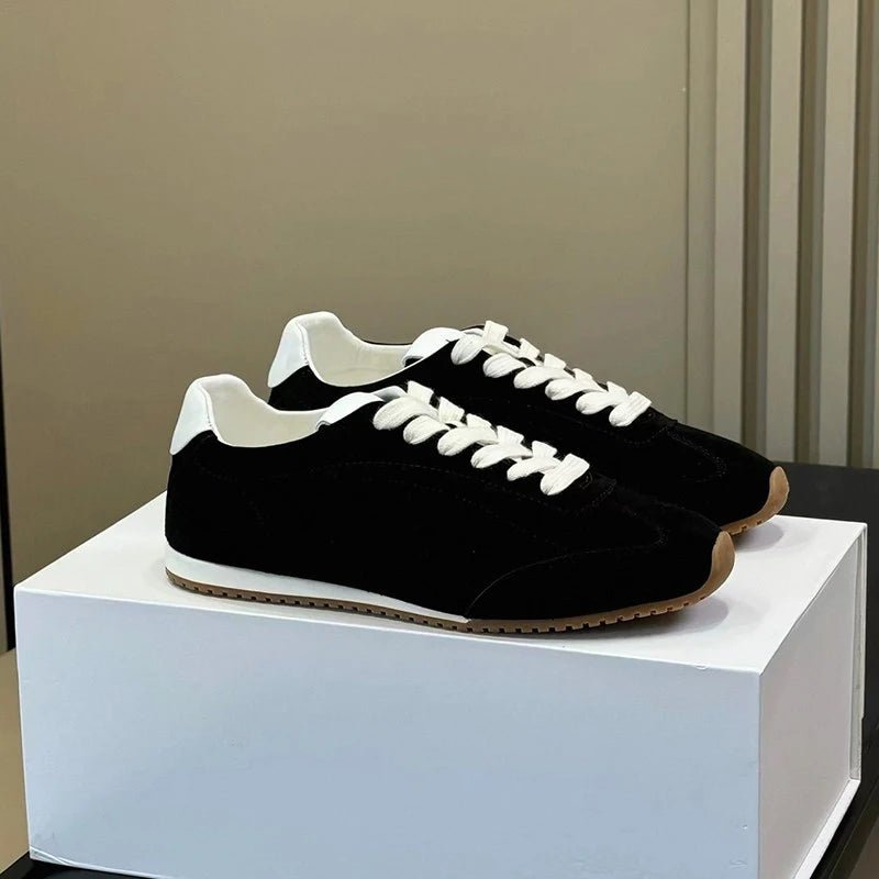Women's Elegant Genuine Leather Flat Sneakers Soft Sole for Comfort Sneakers - Merch Gone Viral