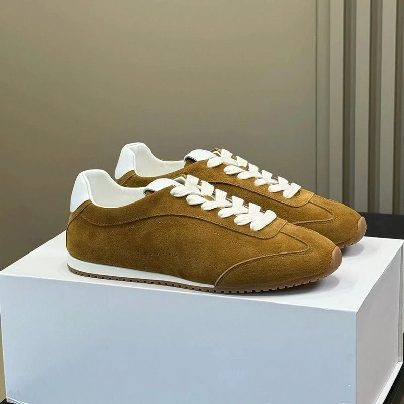 Women's Elegant Genuine Leather Flat Sneakers Soft Sole for Comfort Sneakers - Merch Gone Viral