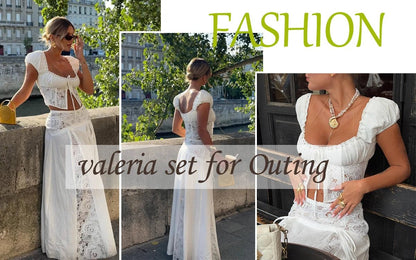 Women’s Elegant Off-Shoulder Cropped Top And Flared Skirt Two-Piece Set - Merch Gone Viral