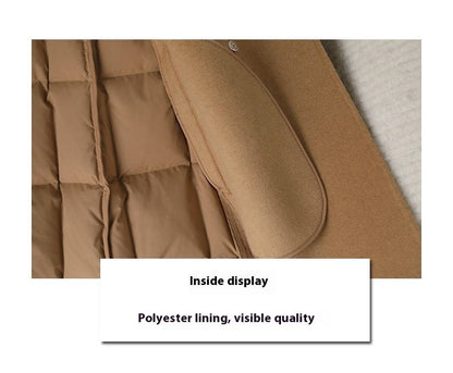 Women’s Imitation Mink Collar Wool Blend Jacket For Commute - Merch Gone Viral