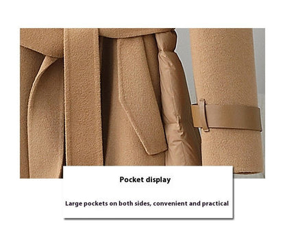Women’s Imitation Mink Collar Wool Blend Jacket For Commute - Merch Gone Viral