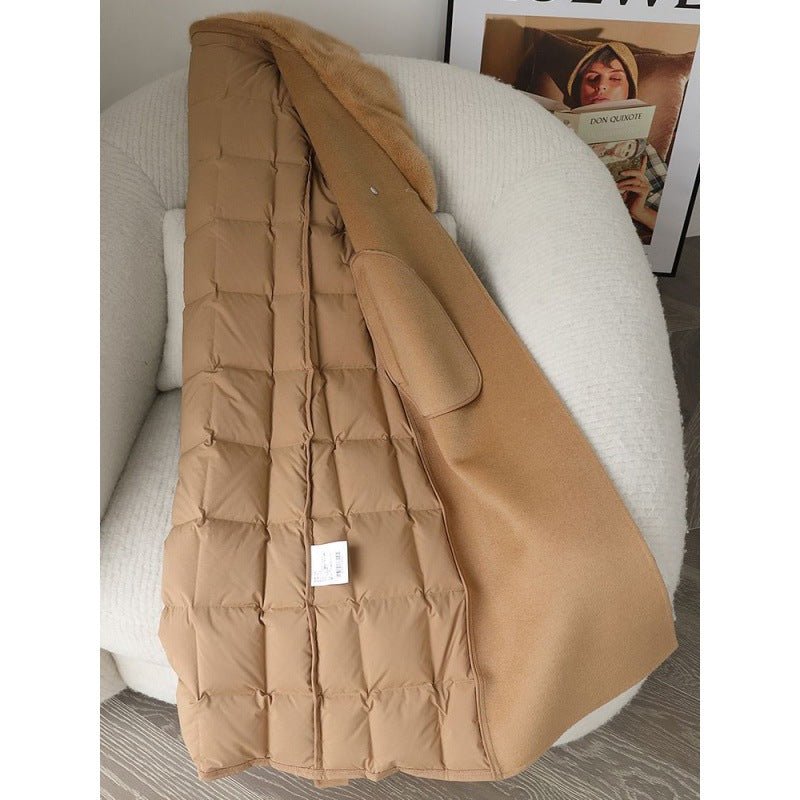 Women’s Imitation Mink Collar Wool Blend Jacket For Commute - Merch Gone Viral