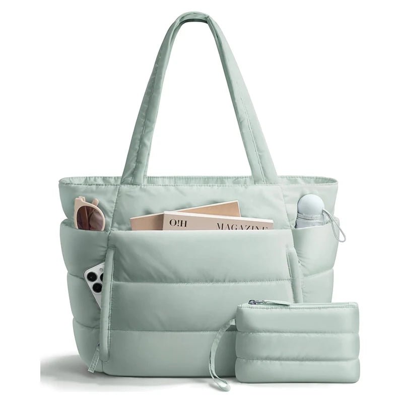 Women’s Lightweight Puffy Polyester Tote for Travel and Work - Merch Gone Viral