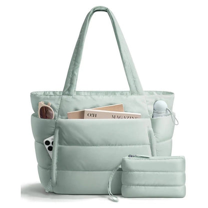 Women’s Lightweight Puffy Polyester Tote for Travel and Work - Merch Gone Viral
