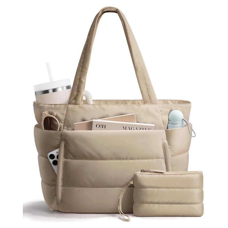 Women’s Lightweight Puffy Polyester Tote for Travel and Work - Merch Gone Viral