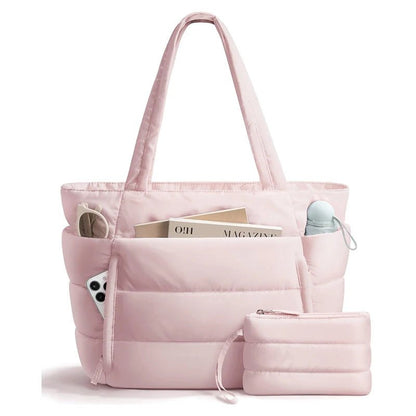 Women’s Lightweight Puffy Polyester Tote for Travel and Work - Merch Gone Viral