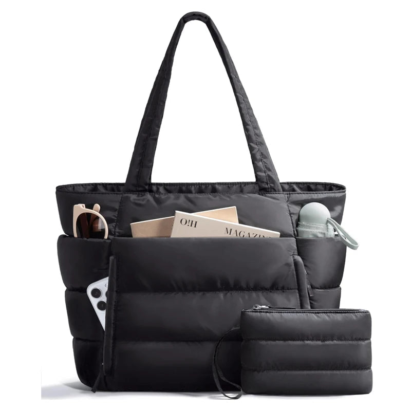 Women’s Lightweight Puffy Polyester Tote for Travel and Work - Merch Gone Viral