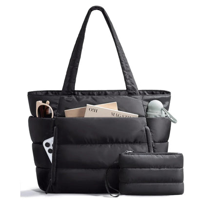 Women’s Lightweight Puffy Polyester Tote for Travel and Work - Merch Gone Viral