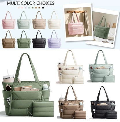 Women’s Lightweight Puffy Polyester Tote for Travel and Work - Merch Gone Viral