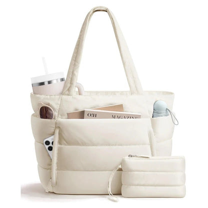 Women’s Lightweight Puffy Polyester Tote for Travel and Work - Merch Gone Viral