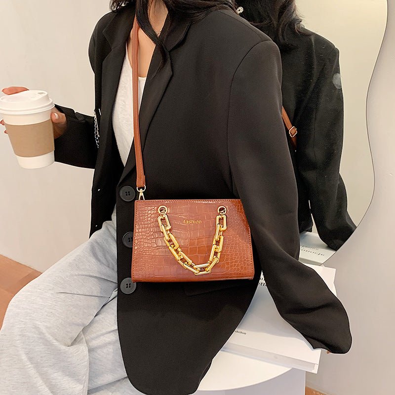 Women’s Net Red Small PU Chain Messenger Bag With Single Shoulder - Merch Gone Viral