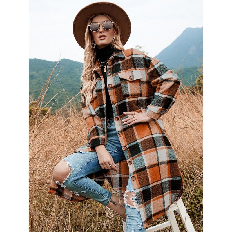 Women’s Polyester Coat with Side Slit Lapel, Slim Fit for Commuting - Merch Gone Viral