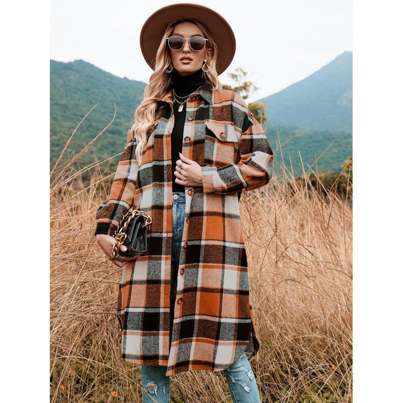 Women’s Polyester Coat with Side Slit Lapel, Slim Fit for Commuting - Merch Gone Viral