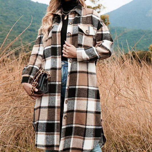 Women’s Polyester Coat with Side Slit Lapel, Slim Fit for Commuting - Merch Gone Viral
