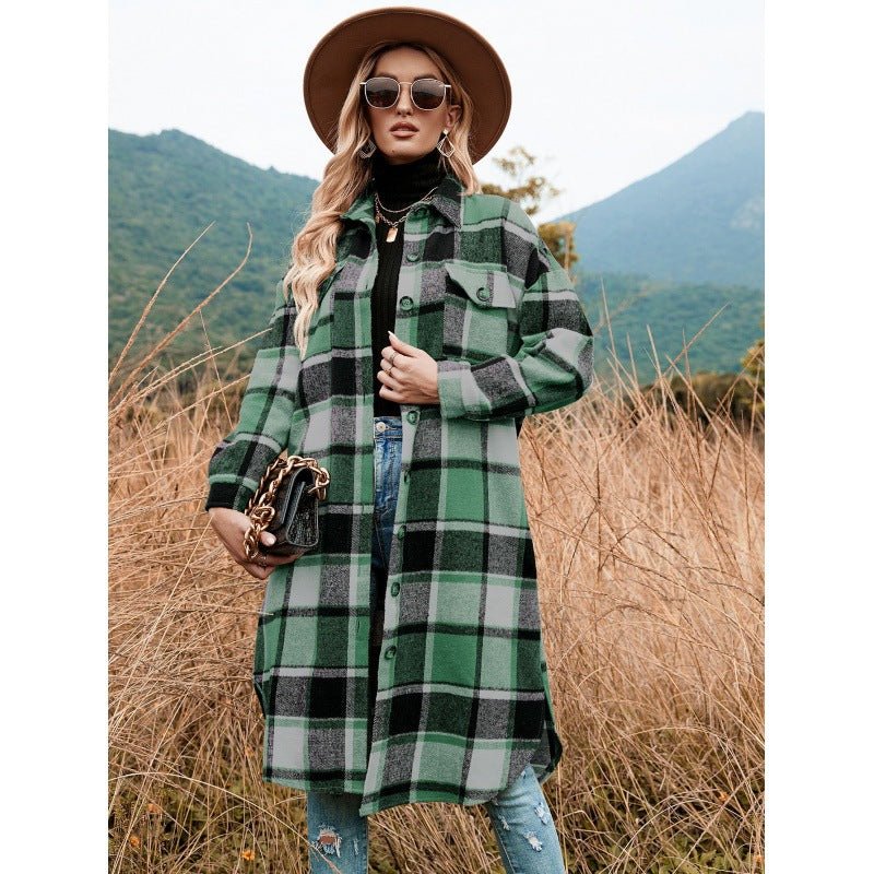 Women’s Polyester Coat with Side Slit Lapel, Slim Fit for Commuting - Merch Gone Viral