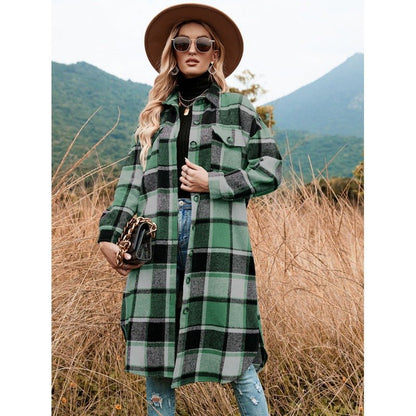 Women’s Polyester Coat with Side Slit Lapel, Slim Fit for Commuting - Merch Gone Viral
