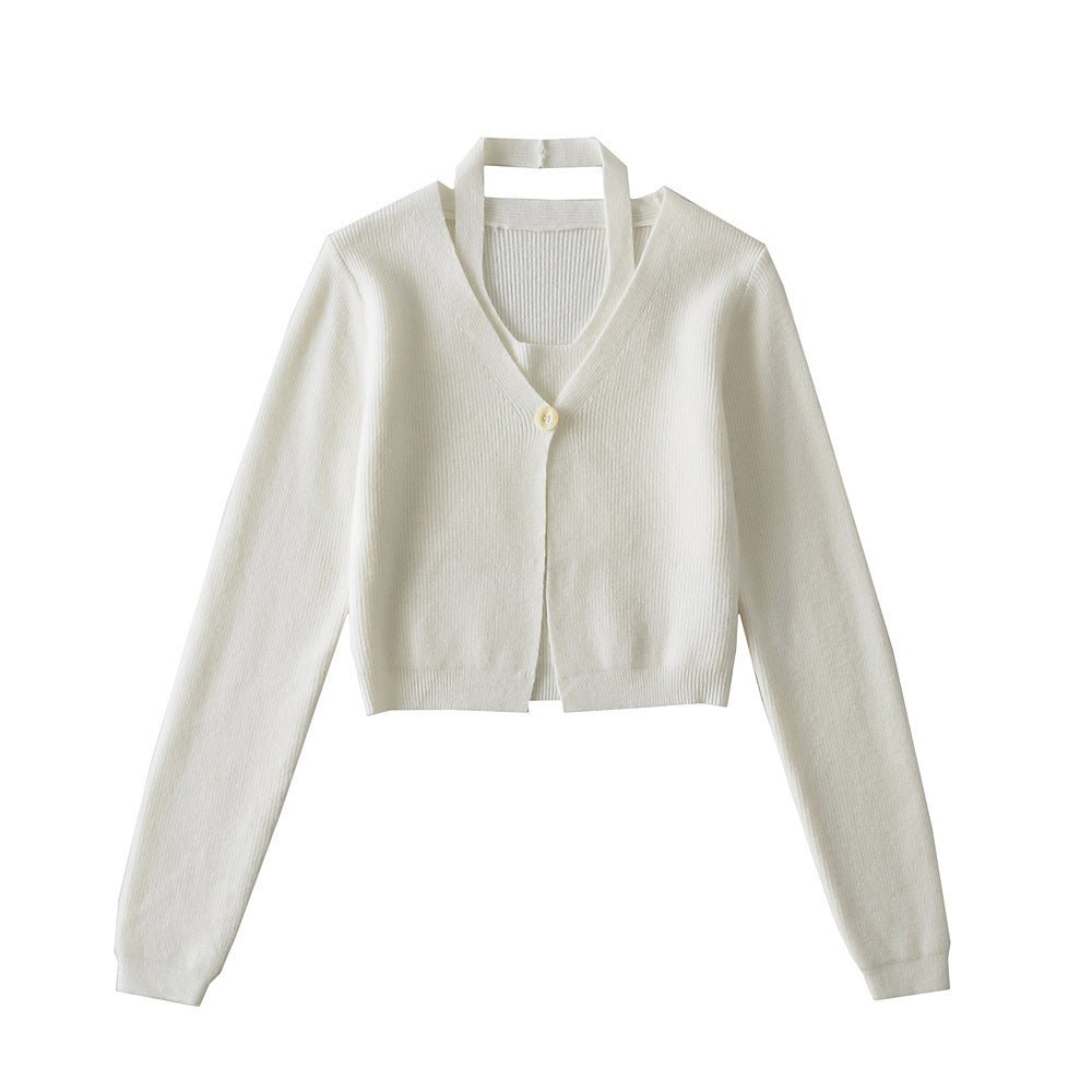 Women’s Polyester V-Neck Knit Vest Cardigan Loose Fit Workwear - Merch Gone Viral