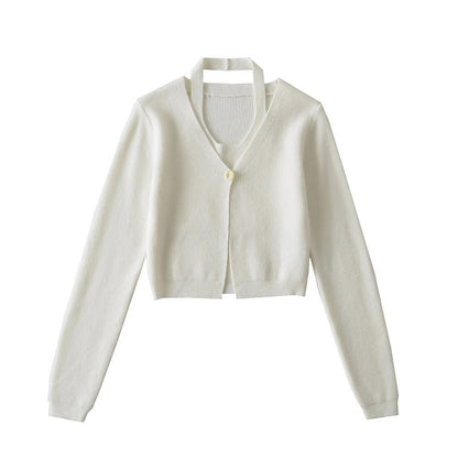 Women’s Polyester V-Neck Knit Vest Cardigan Loose Fit Workwear - Merch Gone Viral