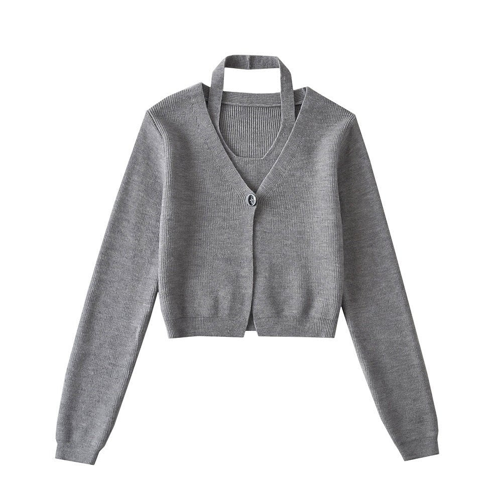 Women’s Polyester V-Neck Knit Vest Cardigan Loose Fit Workwear - Merch Gone Viral