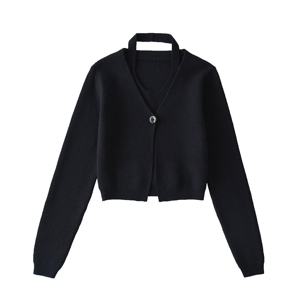 Women’s Polyester V-Neck Knit Vest Cardigan Loose Fit Workwear - Merch Gone Viral