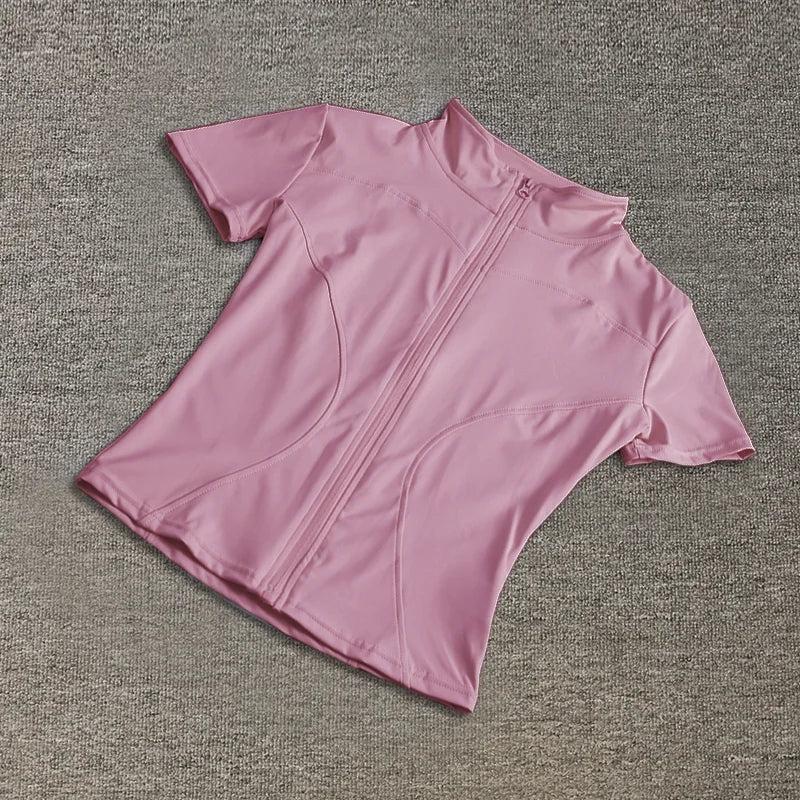 Women’s Quick Dry Slimming Training Top Full Zip Stand Collar Yoga - Merch Gone Viral