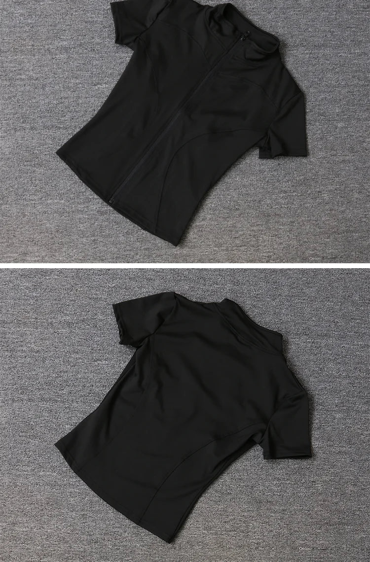 Women’s Quick Dry Slimming Training Top Full Zip Stand Collar Yoga - Merch Gone Viral
