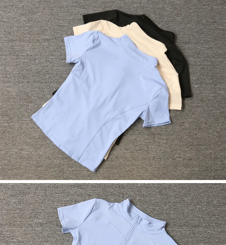 Women’s Quick Dry Slimming Training Top Full Zip Stand Collar Yoga - Merch Gone Viral