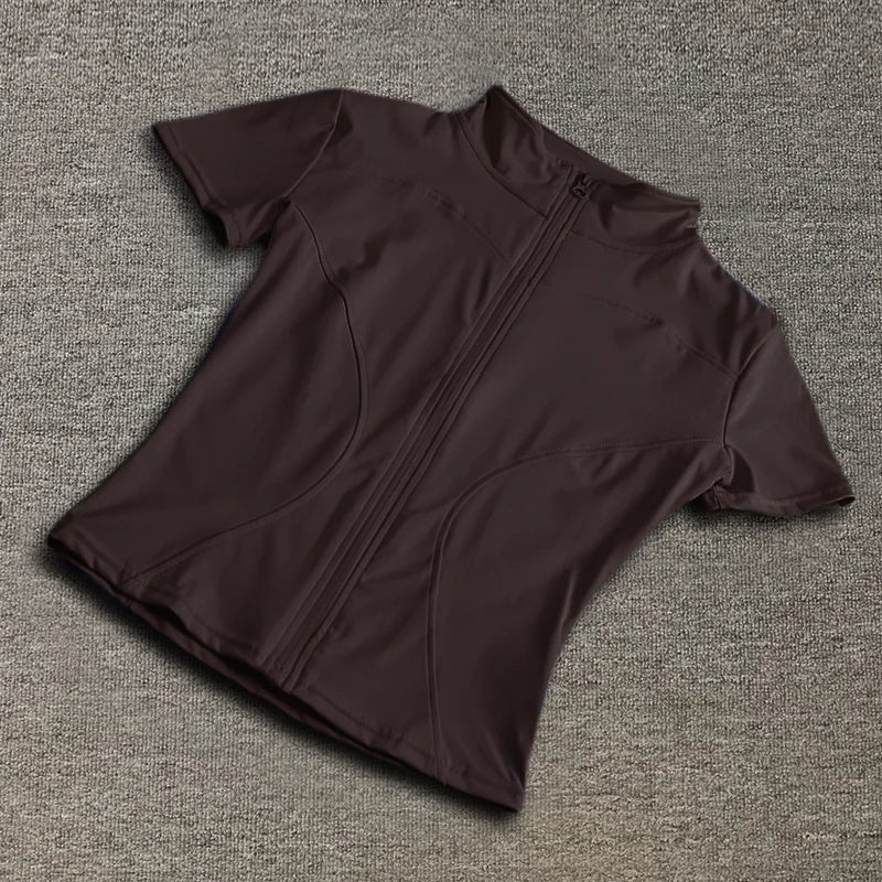 Women’s Quick Dry Slimming Training Top Full Zip Stand Collar Yoga - Merch Gone Viral