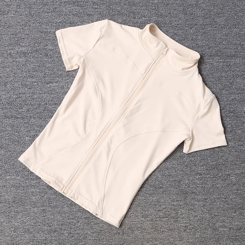 Women’s Quick Dry Slimming Training Top Full Zip Stand Collar Yoga - Merch Gone Viral