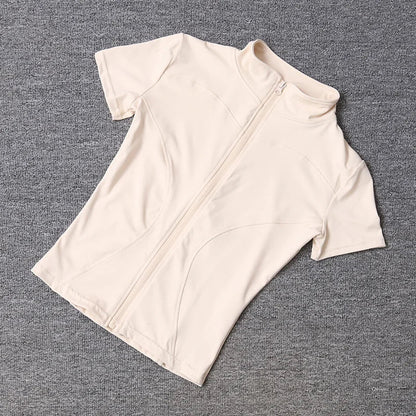 Women’s Quick Dry Slimming Training Top Full Zip Stand Collar Yoga - Merch Gone Viral