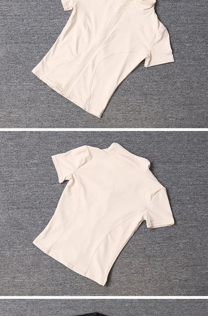 Women’s Quick Dry Slimming Training Top Full Zip Stand Collar Yoga - Merch Gone Viral