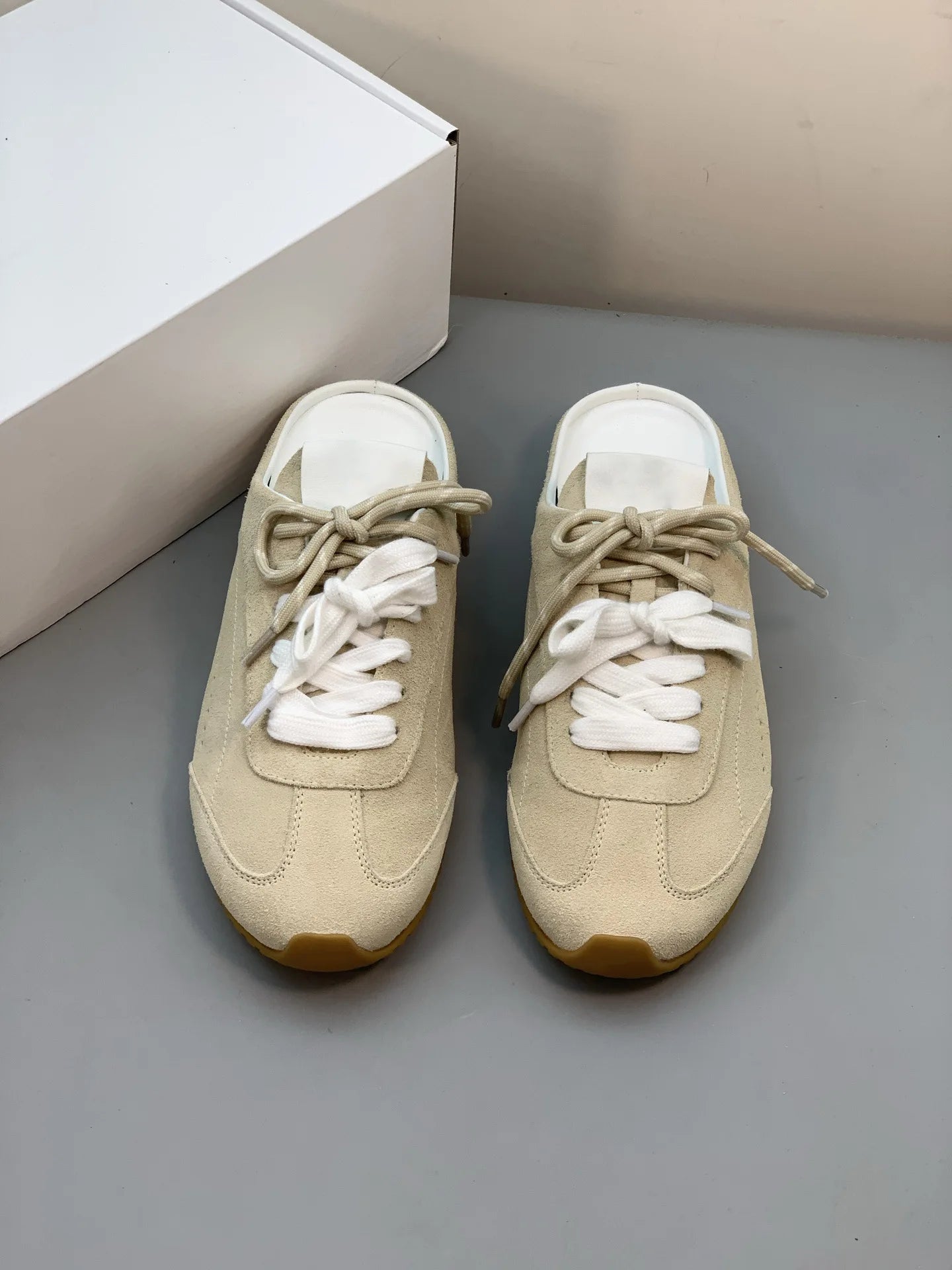 Women’s Retro Suede Trainer Mule Sneakers Slip On Backless True To Size Casual - Merch Gone Viral