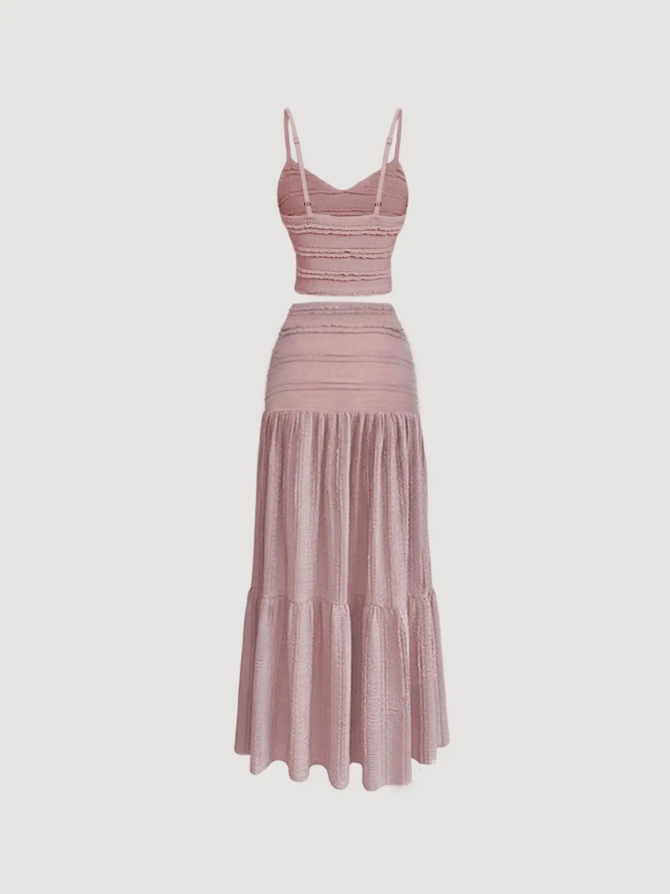 Women’s Strap Top And Half Skirt Set Polyester Korean Party Fit - Merch Gone Viral