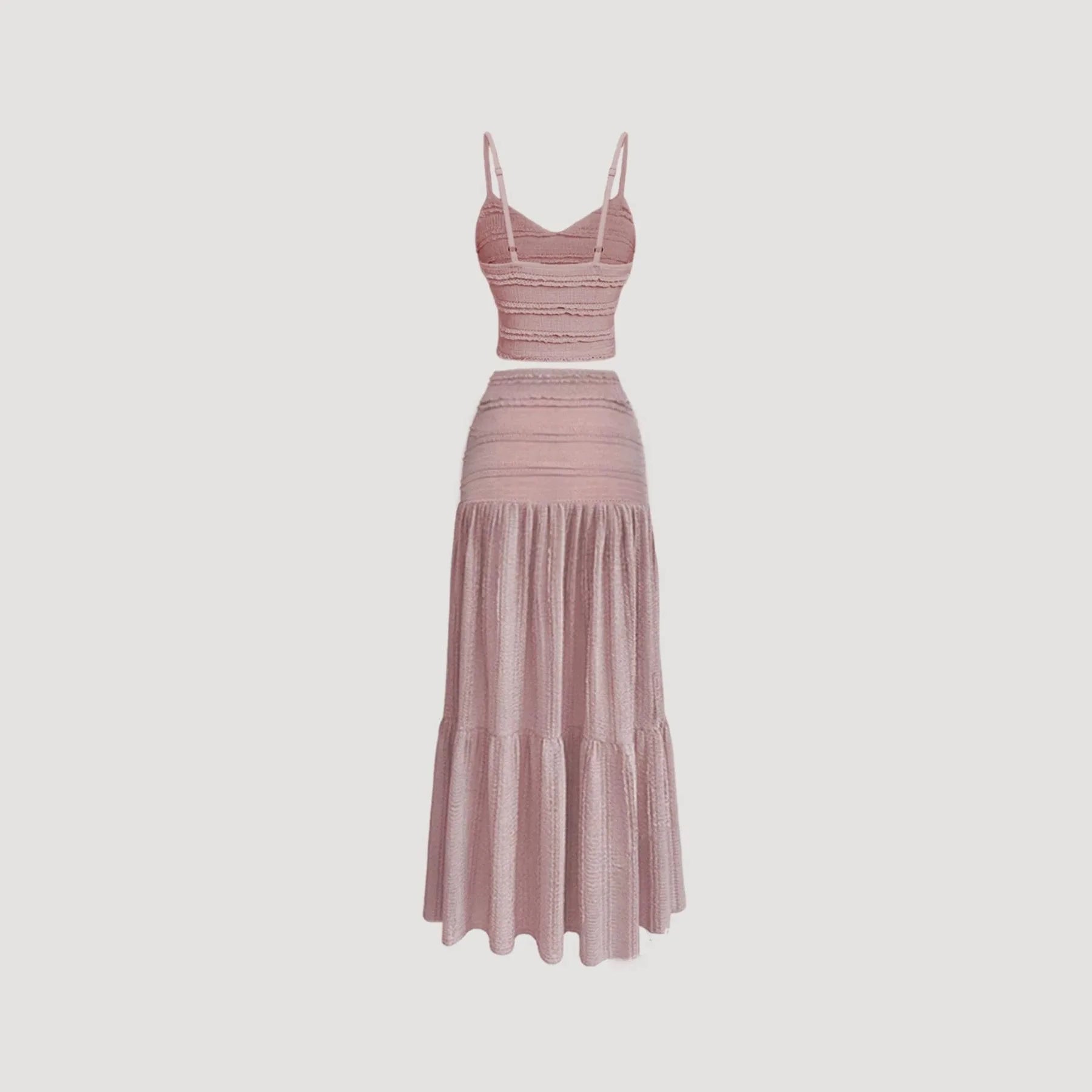 Women’s Strap Top And Half Skirt Set Polyester Korean Party Fit - Merch Gone Viral