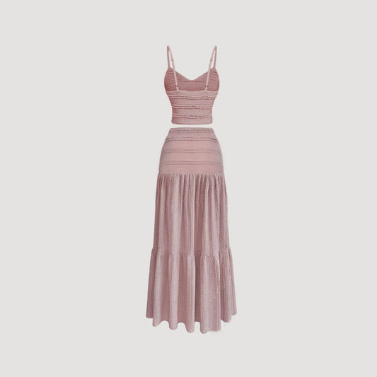 Women’s Strap Top And Half Skirt Set Polyester Korean Party Fit - Merch Gone Viral