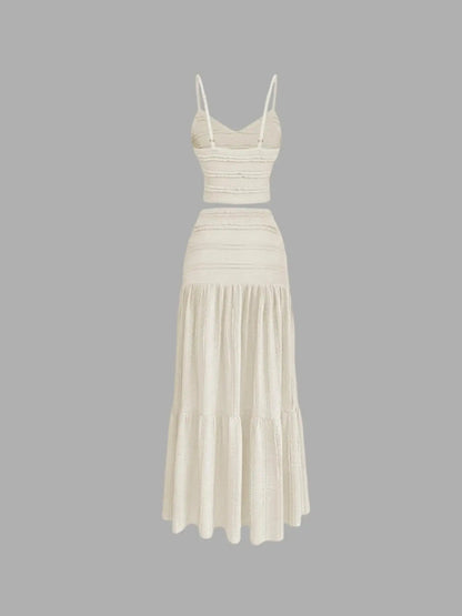 Women’s Strap Top And Half Skirt Set Polyester Korean Party Fit - Merch Gone Viral