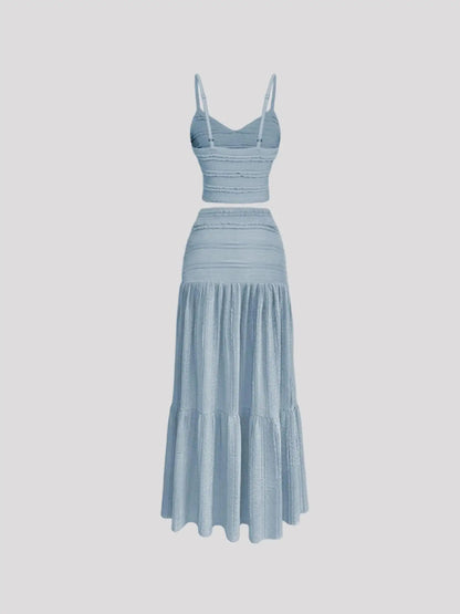 Women’s Strap Top And Half Skirt Set Polyester Korean Party Fit - Merch Gone Viral