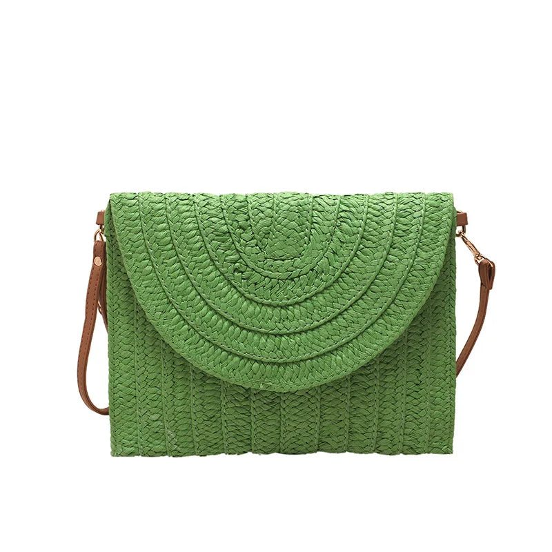 Women’s Straw Woven Shoulder Crossbody Bag Handcrafted Envelope Beach Purse - Merch Gone Viral