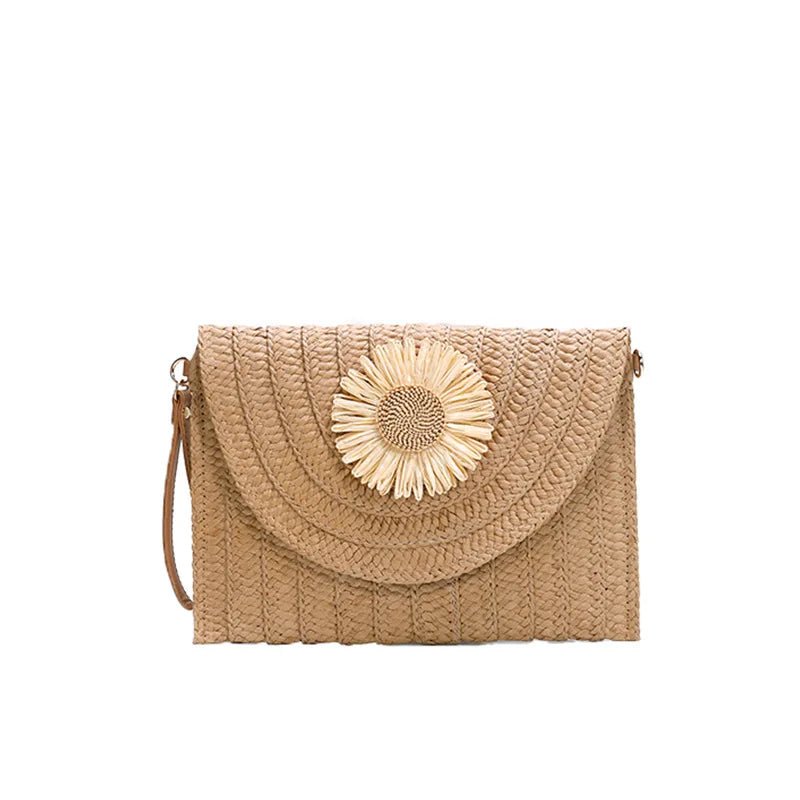 Women’s Straw Woven Shoulder Crossbody Bag Handcrafted Envelope Beach Purse - Merch Gone Viral