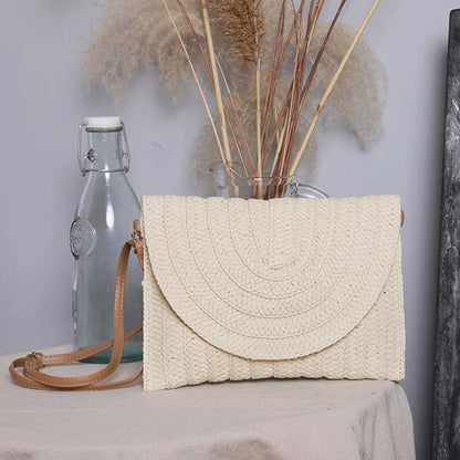 Women’s Straw Woven Shoulder Crossbody Bag Handcrafted Envelope Beach Purse - Merch Gone Viral