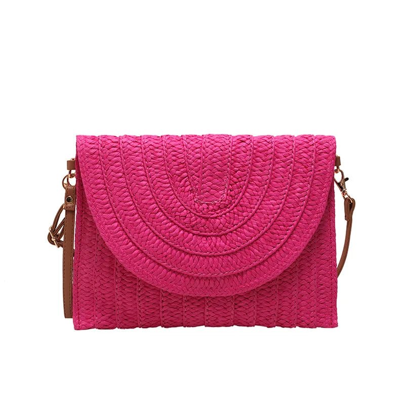 Women’s Straw Woven Shoulder Crossbody Bag Handcrafted Envelope Beach Purse - Merch Gone Viral