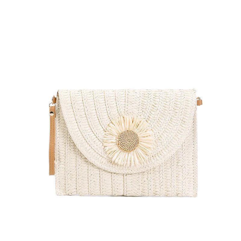 Women’s Straw Woven Shoulder Crossbody Bag Handcrafted Envelope Beach Purse - Merch Gone Viral