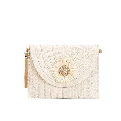 Women’s Straw Woven Shoulder Crossbody Bag Handcrafted Envelope Beach Purse - Merch Gone Viral
