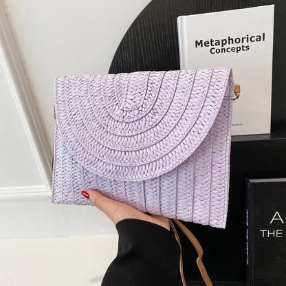 Women’s Straw Woven Shoulder Crossbody Bag Handcrafted Envelope Beach Purse - Merch Gone Viral