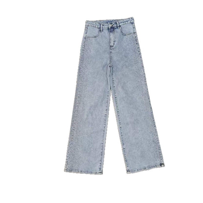 Women’s Studded Straight-Leg Denim Jeans With High Waist - Merch Gone Viral
