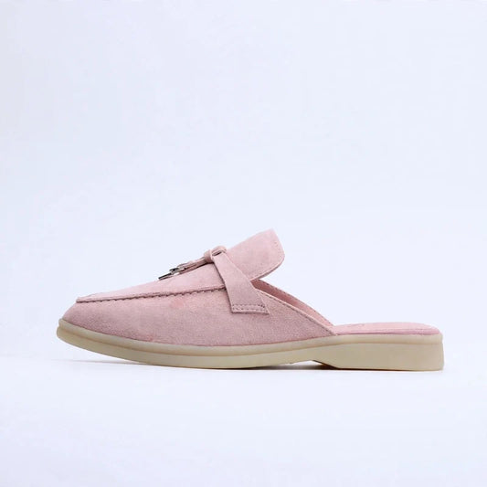 Suede backless mules with tassel detail